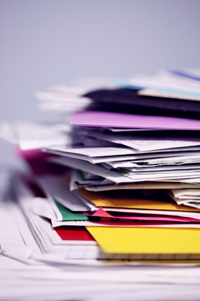 ISO 14001: pile of printing papers